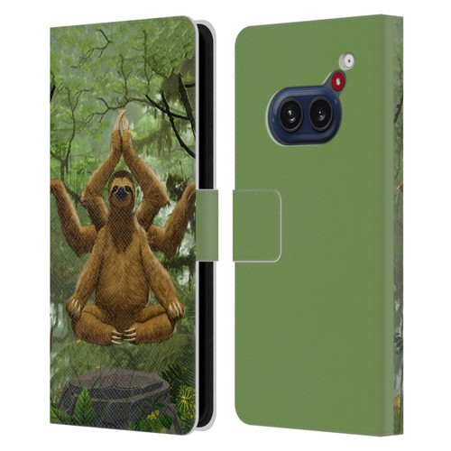 Vincent Hie Key Art Zen Sloth Leather Book Wallet Case Cover For Nothing Phone (2a)