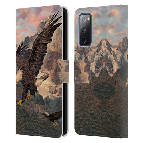 Vincent Hie Key Art Eagle Strike Leather Book Wallet Case Cover For Samsung Galaxy S20 FE / 5G