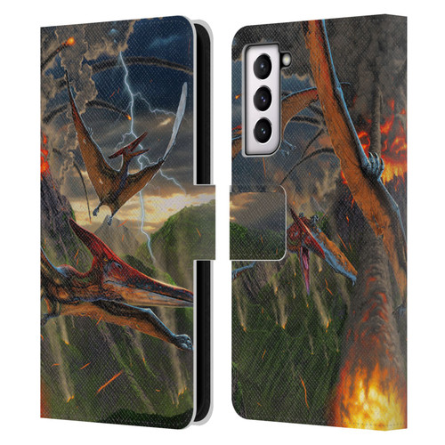 Vincent Hie Key Art Eruption Leather Book Wallet Case Cover For Samsung Galaxy S21 5G