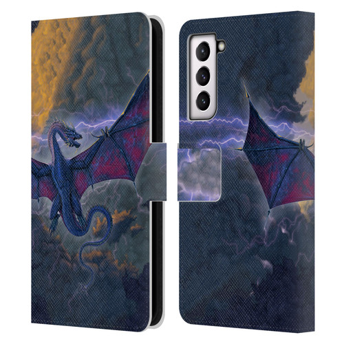 Vincent Hie Key Art Thunder Dragon Leather Book Wallet Case Cover For Samsung Galaxy S21 5G