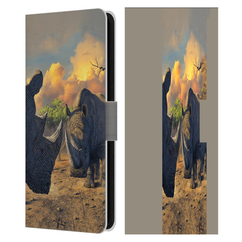 Vincent Hie Key Art Rhino Stand Off Leather Book Wallet Case Cover For Samsung Galaxy S23 FE 5G