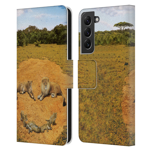 Vincent Hie Key Art A Lion Happiness Leather Book Wallet Case Cover For Samsung Galaxy S22+ 5G
