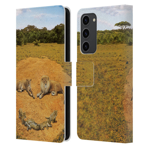 Vincent Hie Key Art A Lion Happiness Leather Book Wallet Case Cover For Samsung Galaxy S23+ 5G