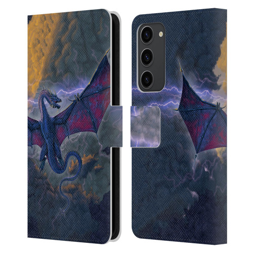 Vincent Hie Key Art Thunder Dragon Leather Book Wallet Case Cover For Samsung Galaxy S23+ 5G