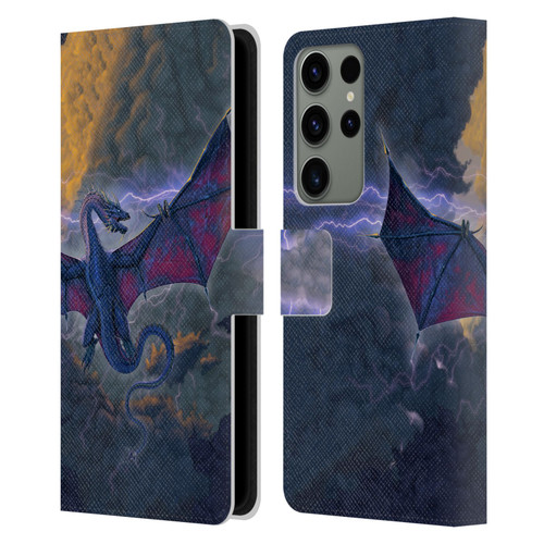 Vincent Hie Key Art Thunder Dragon Leather Book Wallet Case Cover For Samsung Galaxy S23 Ultra 5G