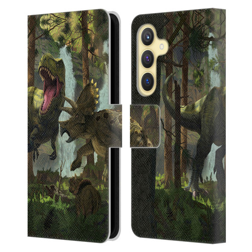 Vincent Hie Key Art Protection Leather Book Wallet Case Cover For Samsung Galaxy S24 5G