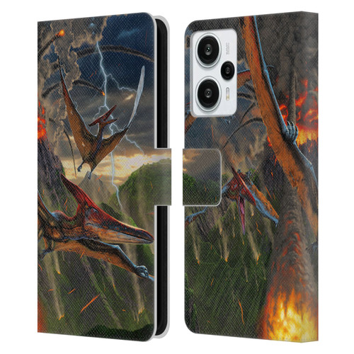 Vincent Hie Key Art Eruption Leather Book Wallet Case Cover For Xiaomi Redmi Note 12T