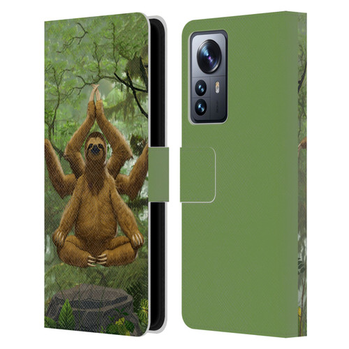 Vincent Hie Key Art Zen Sloth Leather Book Wallet Case Cover For Xiaomi 12 Pro
