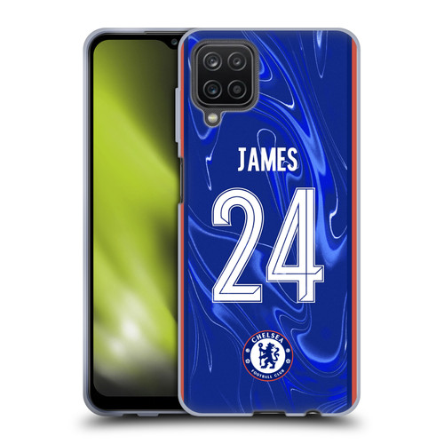 Chelsea Football Club 2024/25 Players Home Kit Reece James Soft Gel Case for Samsung Galaxy A12 (2020)