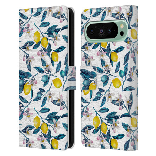 Katerina Kirilova Art Lemons And Blooms Leather Book Wallet Case Cover For Google Pixel 9 Pro XL