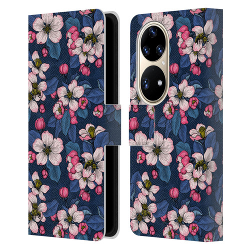 Katerina Kirilova Art Blossom Leather Book Wallet Case Cover For Huawei P50 Pro