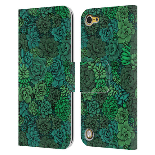 Katerina Kirilova Art Succulent Garden Leather Book Wallet Case Cover For Apple iPod Touch 5G 5th Gen