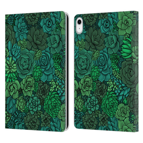 Katerina Kirilova Art Succulent Garden Leather Book Wallet Case Cover For Apple iPad 10.9 2022/2025
