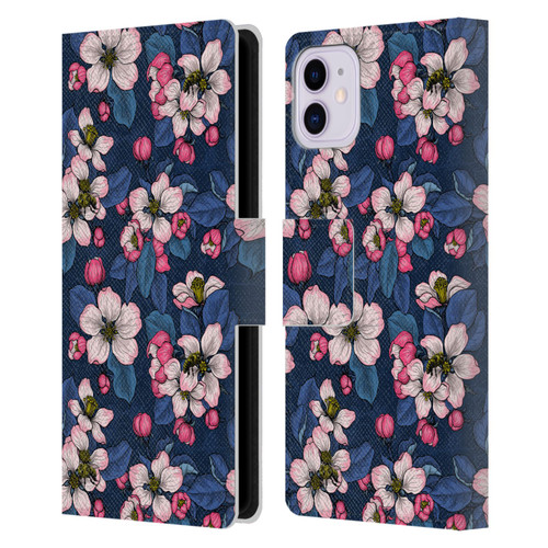 Katerina Kirilova Art Blossom Leather Book Wallet Case Cover For Apple iPhone 11