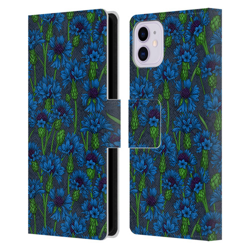 Katerina Kirilova Art Blue Cornflowers Leather Book Wallet Case Cover For Apple iPhone 11