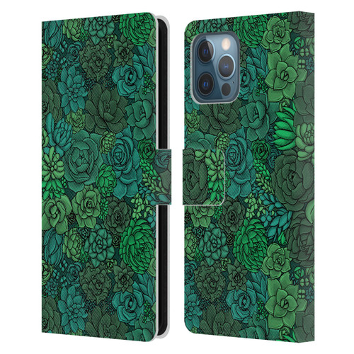 Katerina Kirilova Art Succulent Garden Leather Book Wallet Case Cover For Apple iPhone 12 Pro Max