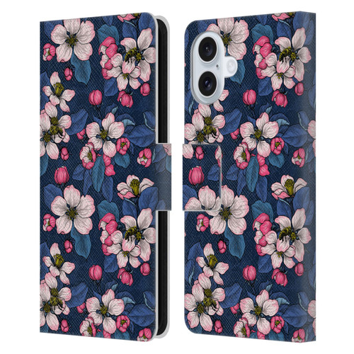 Katerina Kirilova Art Blossom Leather Book Wallet Case Cover For Apple iPhone 16 Plus