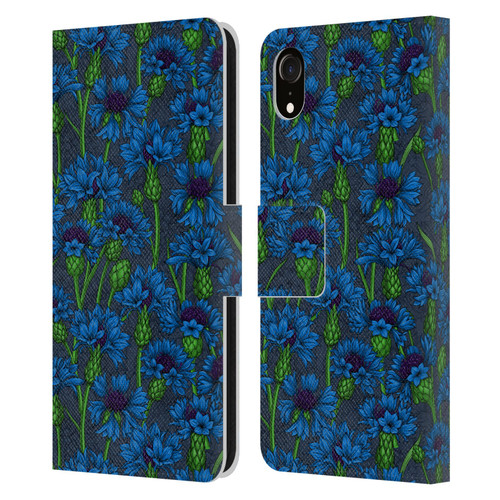 Katerina Kirilova Art Blue Cornflowers Leather Book Wallet Case Cover For Apple iPhone XR