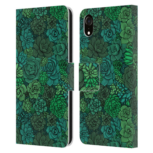 Katerina Kirilova Art Succulent Garden Leather Book Wallet Case Cover For Apple iPhone XR