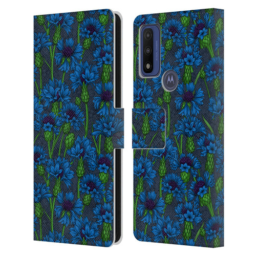 Katerina Kirilova Art Blue Cornflowers Leather Book Wallet Case Cover For Motorola G Pure
