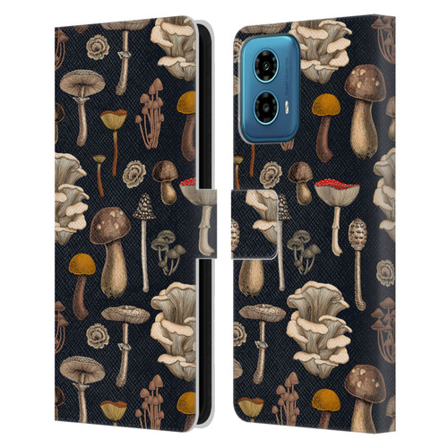 Katerina Kirilova Art Wild Mushrooms Leather Book Wallet Case Cover For Motorola Moto G34 5G