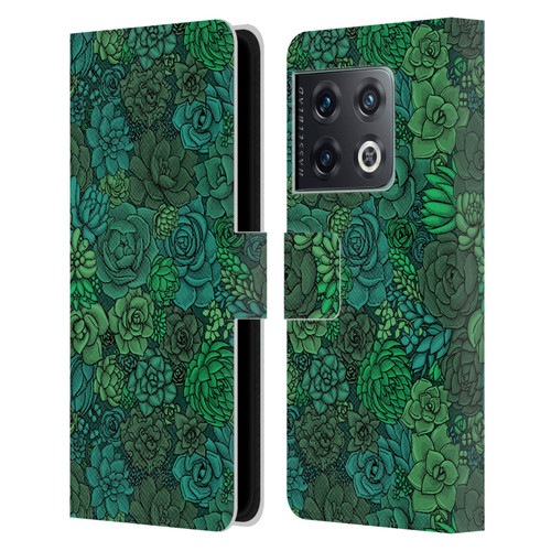 Katerina Kirilova Art Succulent Garden Leather Book Wallet Case Cover For OnePlus 10 Pro