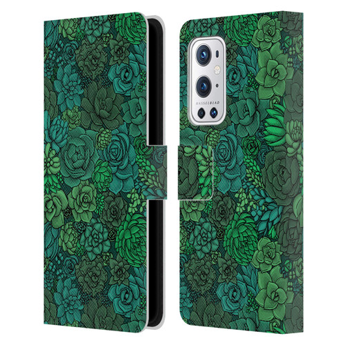Katerina Kirilova Art Succulent Garden Leather Book Wallet Case Cover For OnePlus 9 Pro