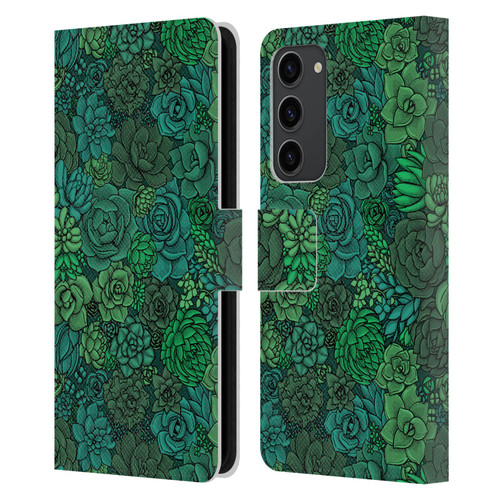 Katerina Kirilova Art Succulent Garden Leather Book Wallet Case Cover For Samsung Galaxy S23+ 5G