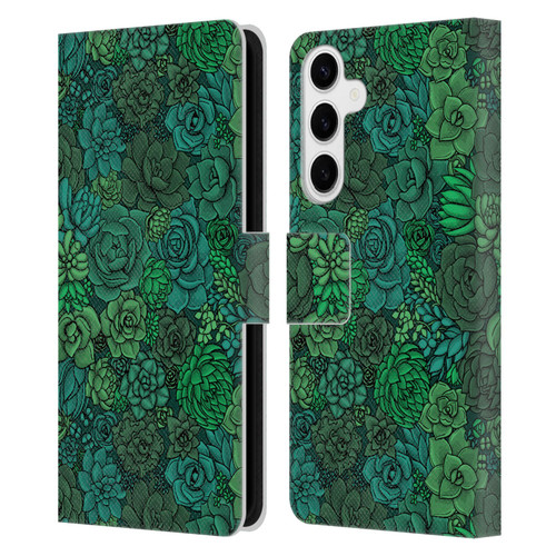Katerina Kirilova Art Succulent Garden Leather Book Wallet Case Cover For Samsung Galaxy S24+ 5G