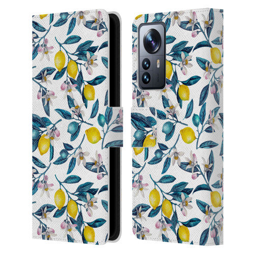 Katerina Kirilova Art Lemons And Blooms Leather Book Wallet Case Cover For Xiaomi 12 Pro