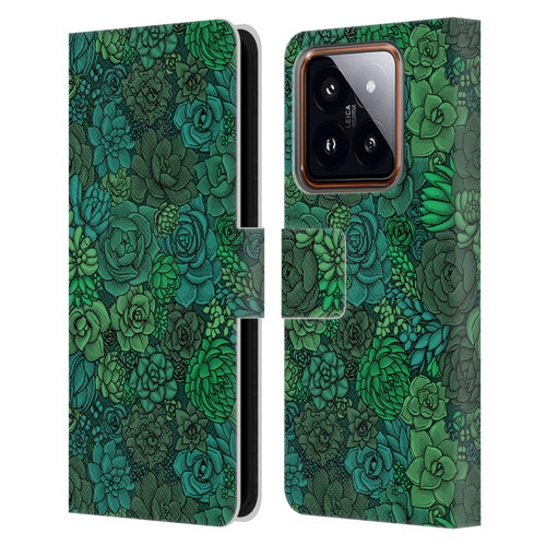 Katerina Kirilova Art Succulent Garden Leather Book Wallet Case Cover For Xiaomi 14