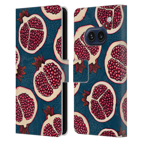 Katerina Kirilova Fruits & Foliage Patterns Pomegranate Slices Leather Book Wallet Case Cover For Nothing Phone (2a)