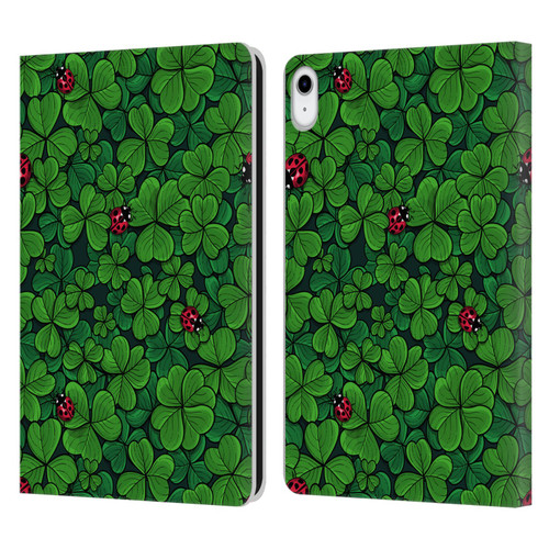 Katerina Kirilova Graphics The Lucky Clover Leather Book Wallet Case Cover For Apple iPad 10.9 2022/2025