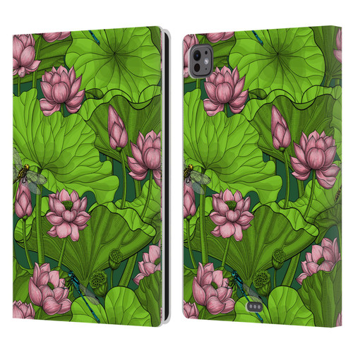 Katerina Kirilova Graphics Lotus Garden Leather Book Wallet Case Cover For Apple iPad Pro 11 M4 2024
