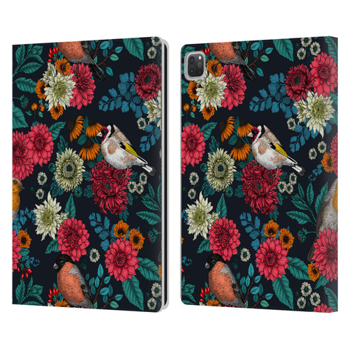 Katerina Kirilova Graphics Garden Birds Leather Book Wallet Case Cover For Apple iPad Pro 13 M4 2024