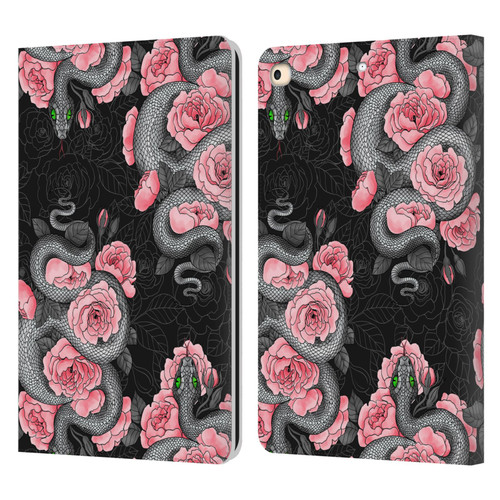 Katerina Kirilova Graphics Snakes And Roses Leather Book Wallet Case Cover For Apple iPad 9.7 2017 / iPad 9.7 2018