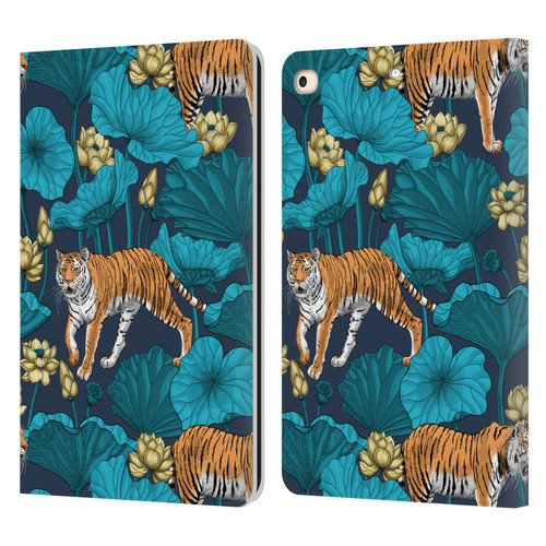Katerina Kirilova Graphics Tigers In Lotus Pond Leather Book Wallet Case Cover For Apple iPad 9.7 2017 / iPad 9.7 2018