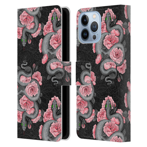 Katerina Kirilova Graphics Snakes And Roses Leather Book Wallet Case Cover For Apple iPhone 13 Pro Max