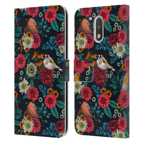 Katerina Kirilova Graphics Garden Birds Leather Book Wallet Case Cover For Motorola Moto G41