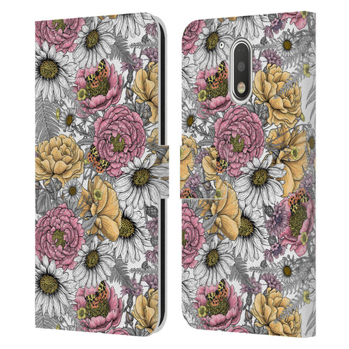 Katerina Kirilova Graphics Garden Bouquet Leather Book Wallet Case Cover For Motorola Moto G41