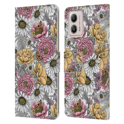 Katerina Kirilova Graphics Garden Bouquet Leather Book Wallet Case Cover For Motorola Moto G53 5G
