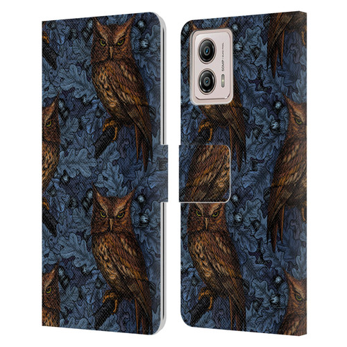 Katerina Kirilova Graphics Night Owls Leather Book Wallet Case Cover For Motorola Moto G53 5G