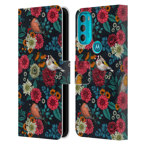 Katerina Kirilova Graphics Garden Birds Leather Book Wallet Case Cover For Motorola Moto G71 5G