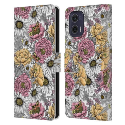 Katerina Kirilova Graphics Garden Bouquet Leather Book Wallet Case Cover For Motorola Moto G73 5G