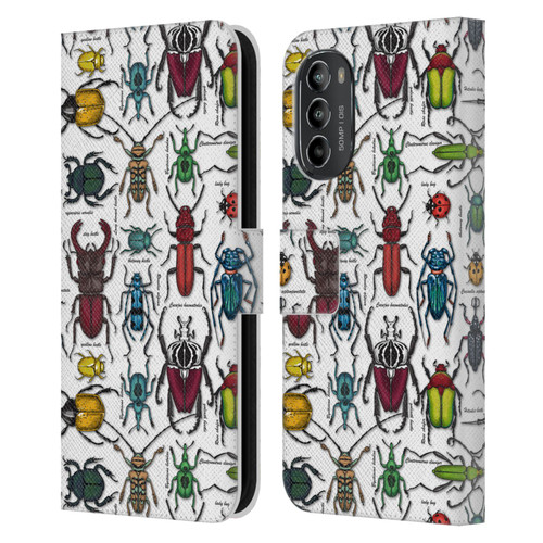 Katerina Kirilova Graphics Beetles Leather Book Wallet Case Cover For Motorola Moto G82 5G
