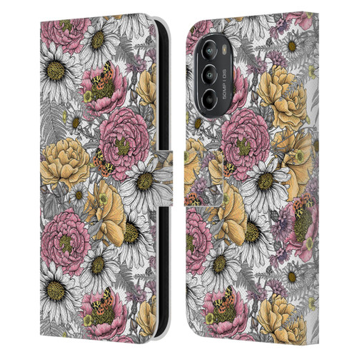 Katerina Kirilova Graphics Garden Bouquet Leather Book Wallet Case Cover For Motorola Moto G82 5G