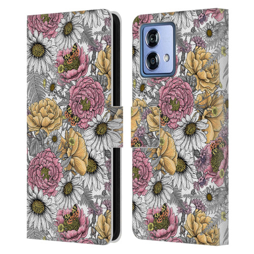 Katerina Kirilova Graphics Garden Bouquet Leather Book Wallet Case Cover For Motorola Moto G84 5G