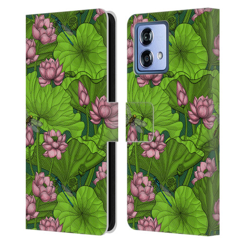 Katerina Kirilova Graphics Lotus Garden Leather Book Wallet Case Cover For Motorola Moto G84 5G