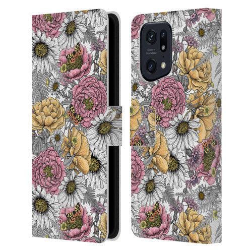 Katerina Kirilova Graphics Garden Bouquet Leather Book Wallet Case Cover For OPPO Find X5 Pro