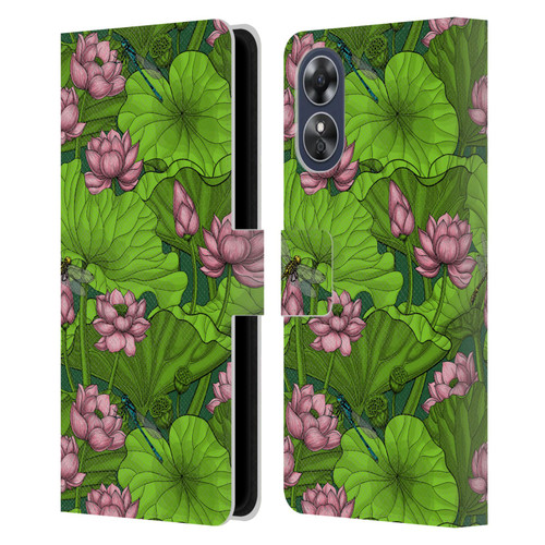 Katerina Kirilova Graphics Lotus Garden Leather Book Wallet Case Cover For OPPO A17